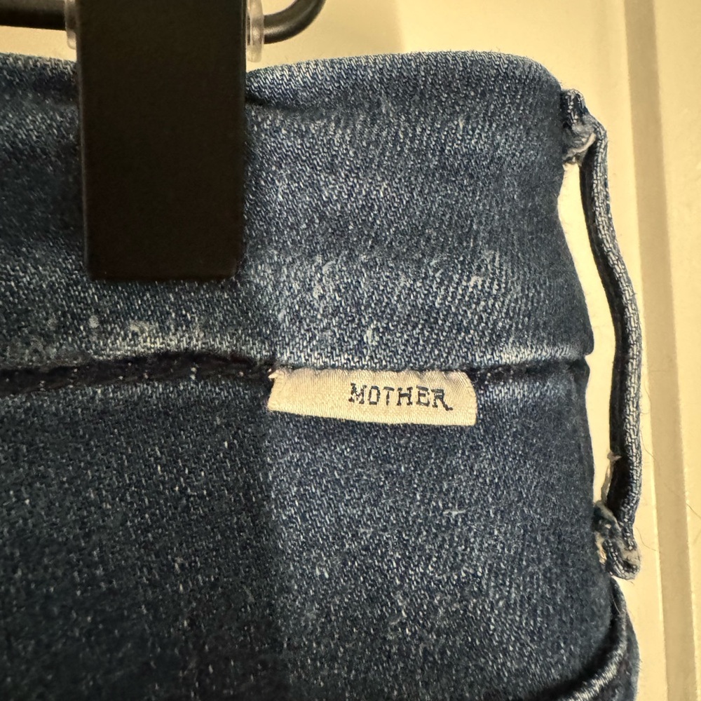 MOTHER Dark Wash Ankle Crop Jeans - Navy Blue - Picture 11 of 12